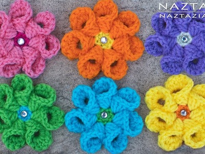 Crochet Bell Petal Flower - Right & Left Hand - DIY Tutorial for Flowers Flor Flores