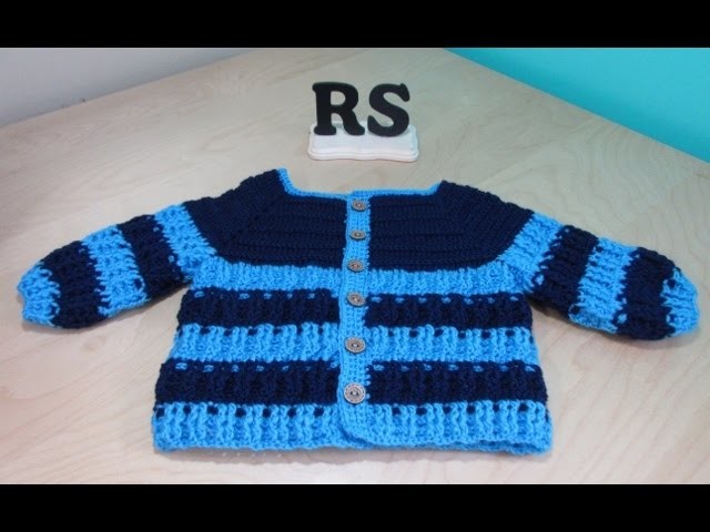 Crochet  boy sweater 6 to 12 months for beginners