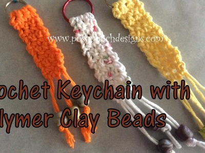 Crochet Key Chain With Polymer Clay Beads