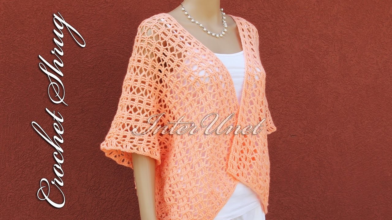 Crochet loose-fitting shrug for all sizes - great project to learn how to crochet