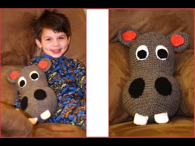 Crochet Tutorial: Happy Hubert the Hippo Pillow