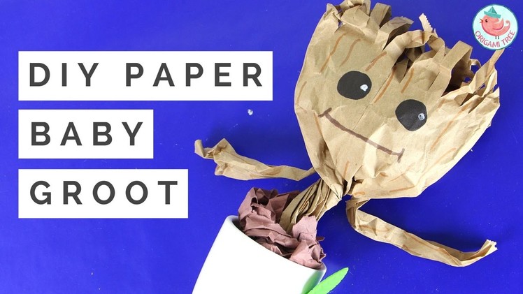 DIY Baby Dancing Groot Tutorial - How to Make a Paper Craft Groot from Guardians of the Galaxy!