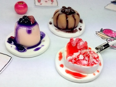 DIY Charm | Miniature Food | Panna Cotta - Plymer Clay Tutorial