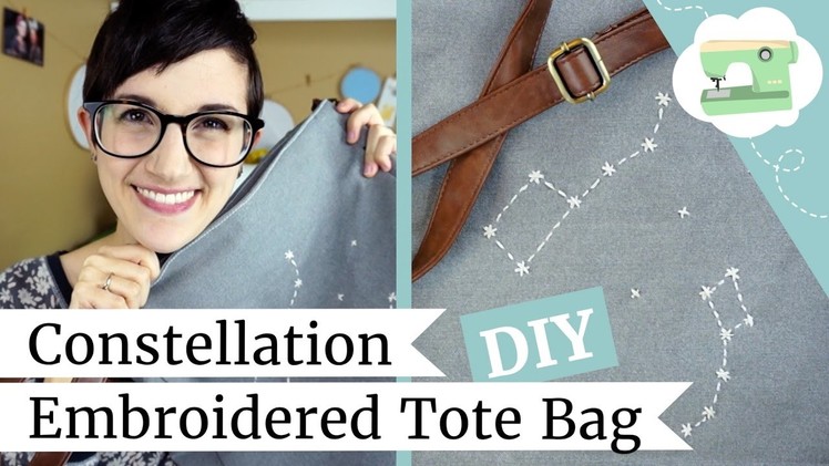 DIY Constellation Tote - Make a Galaxy Embroidery Bag! | @laurenfairwx