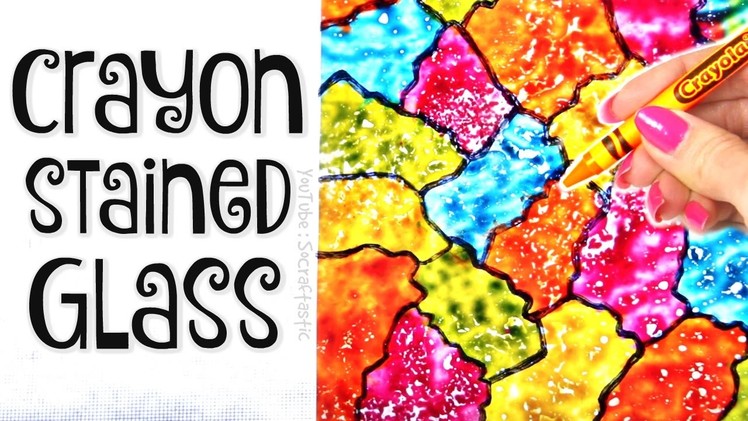 DIY CRAYON STAINED GLASS. Suncatcher Wax Paper Art How To - SoCraftastic