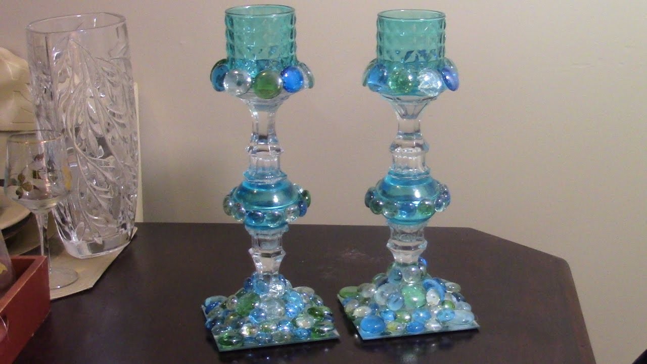DIY Dollar Tree Inspired Gem Candle Holders