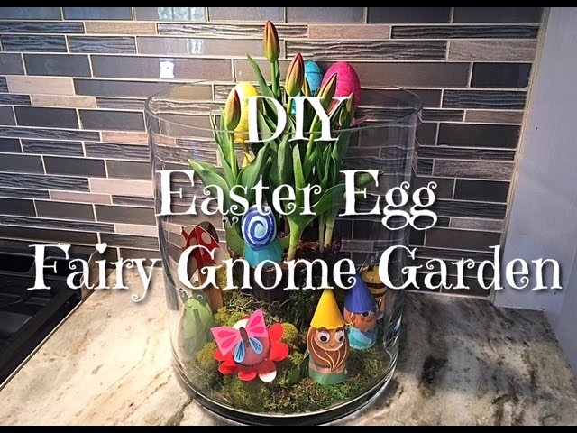 DIY Easter Egg Spring Tulip Gnome Fairy Garden Howto