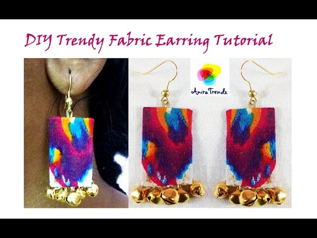 DIY Easy Fabric Earring. Textile Jewelry. Urban Tribal Jewelry Tutorial by Anira Trendz Manju
