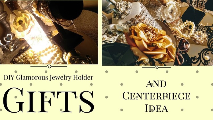 DIY Glamorous Dollar Tree Centerpiece| Two-Tier Jewelry Holderl Gifts| Home Decor