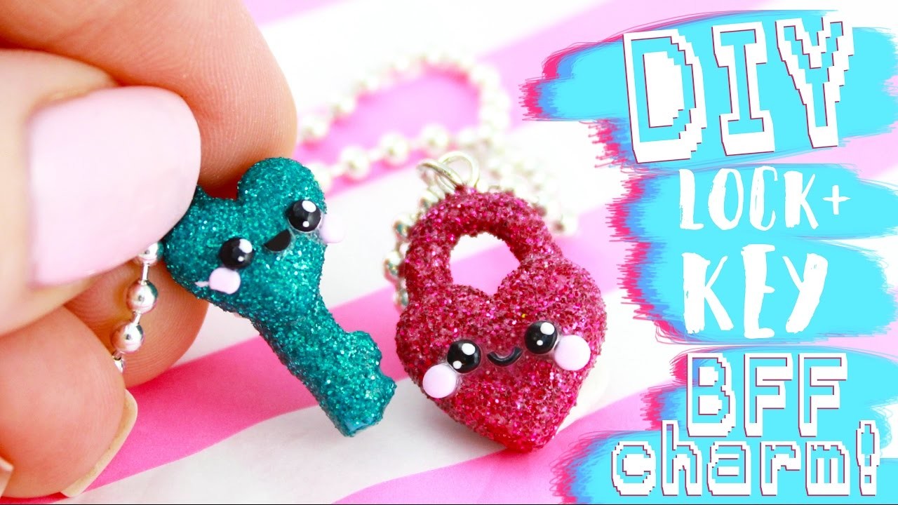 DIY GLITTER BFF Lock & Key Charms!! ♡, Kawaii Friday
