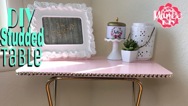 DIY GOLD STUDDED SIDE TABLE | Collab