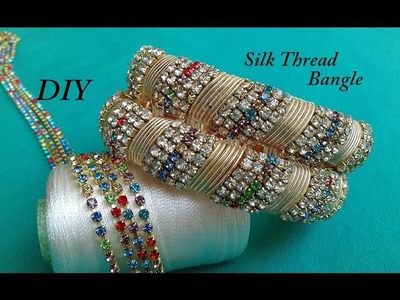 DIY || how to make designer silk thread bridal bangles at home || DIY bridal zardosi bangles