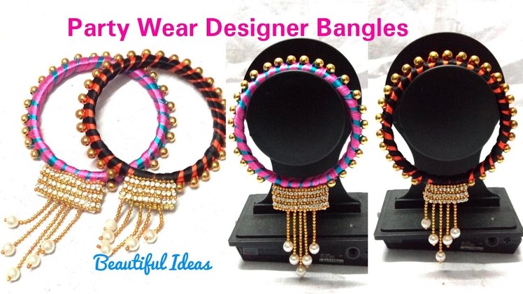 DIY.How to make Silk thread Designer Bangles. Pearls Designer Party Wear Bangles making at Home