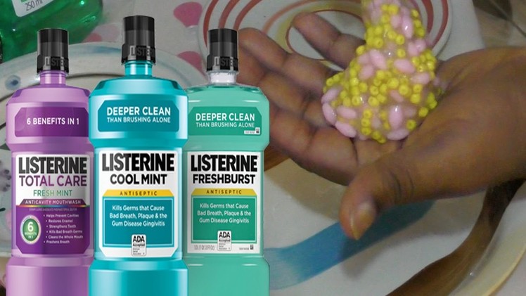 Diy Listerine slime ! How To Make Mouthwash Slime with borax, glue, without saline solution