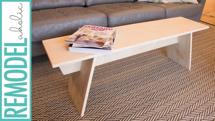 DIY Modern Angled Leg Plywood Bench  | Building Tutorial