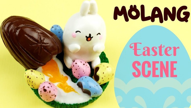 ????DIY MOLANG Miniature Easter Environment-Polymer Clay Tutorial-Cadbury Egg