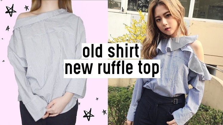 DIY Old Shirt to New Ruffle Asymmetrical Shirt (ft.Coolirpa) | Qformation EP.8