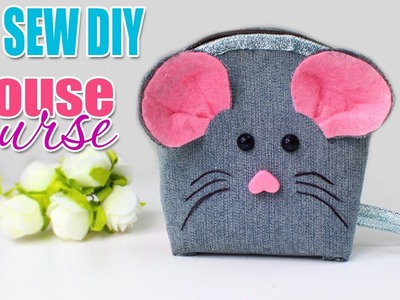DIY POUCH NO SEW COINS PURSE MOUSE EASY TUTORIAL