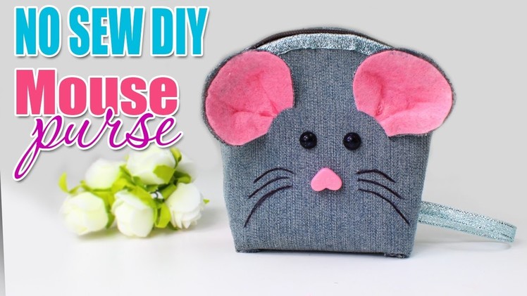 DIY POUCH NO SEW COINS PURSE MOUSE EASY TUTORIAL