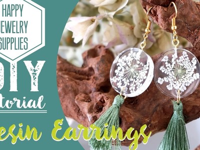 DIY Tutorial-How to make a resin dry flower earrings with tassel！
