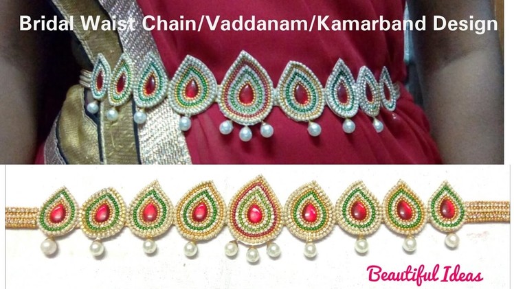 DIY.Waist Accessories: Bridal Waist Chain.Vaddanam. Kamarband Designs Making at Home.Tutorial. 