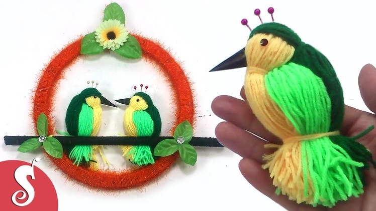 DIY Woolen Birds Wall Hanging for Home Decoration
