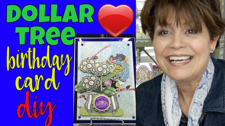 ????????????Dollar Tree DIY Birthday Card!  Save, Save, Save! How to make a Birthday Card, DT Supplies