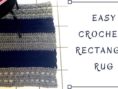 Easy Crochet Rectangle Rug | Crochet Rectangle Rug Using T-shirt Yarn