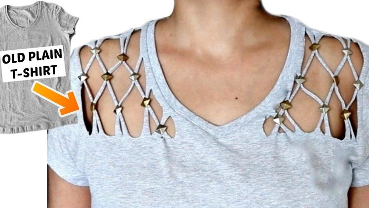 Easy, No-Sew Way to Transform your Old T-shirt in 10 Minutes