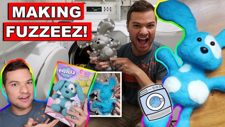 Fuzzeez Blue Dog DIY Plush Craft - The Stuffed Animal You Make In The Laundry!