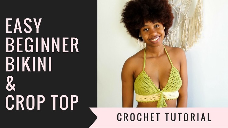 How to Crochet a Crop Top.Bikini Top. Easy Beginner Pattern Tutorial PART 1