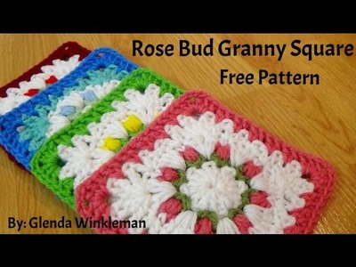 How To Crochet - Rose Bud Granny Square - Free Instructions!