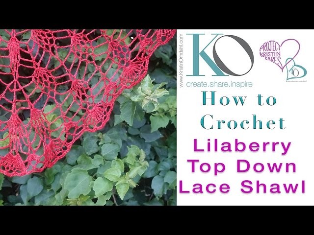 How to Crochet SLOWER for Beginners Lilaberry Shawl Top Down Mini Pineapple Lace Chart