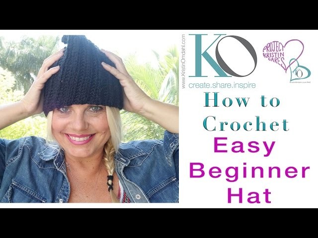 How to Crochet Tender Reina Easy and Fast Beginner Hat in Rows All sizes