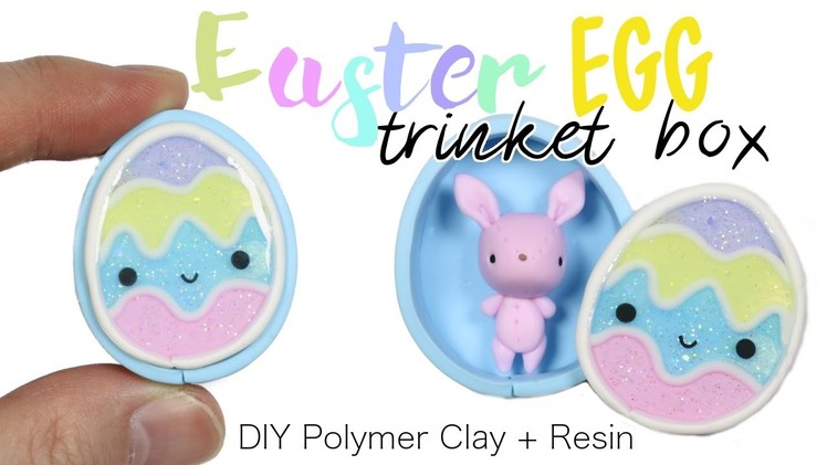 How to DIY Easter Egg Trinket Box Polymer Clay Resin Tutorial