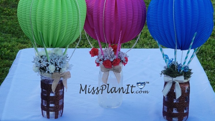 How To DIY: Tutorial Up Up and Away Baby Shower Centerpiece for Under $20!