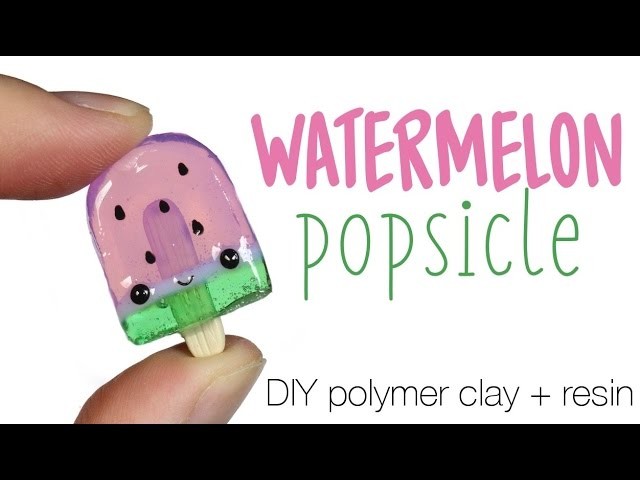 How to DIY Watermelon Popsicle Polymer Clay.Resin Tutorial