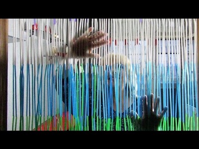 How To Make A Beaded Door Curtain Out Of Drinking Straws - DIY Recycling Door Curtain Tutorial