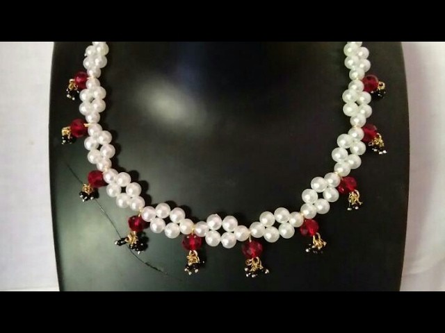 How To Make Designer Necklace. Designer Pearls  Necklace. DIY. Chokar. Home Made Tutorial