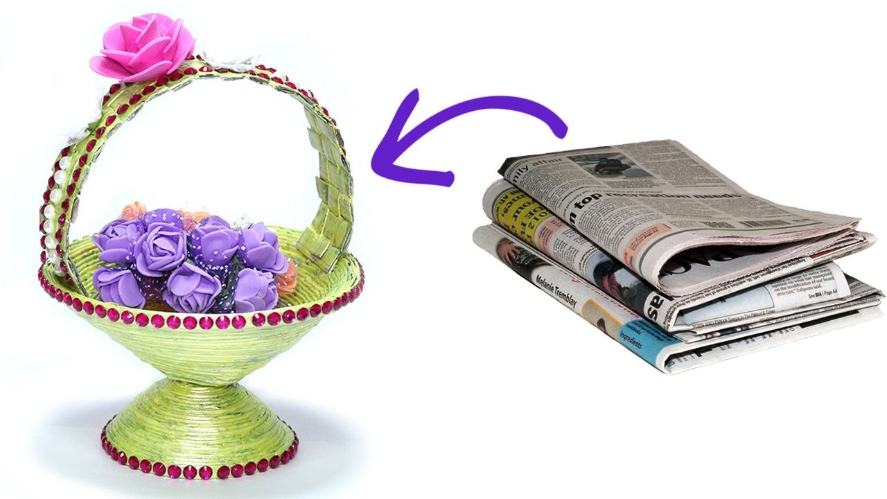 how-to-make-diy-newspaper-basket-best-out-of-waste-paper-craft