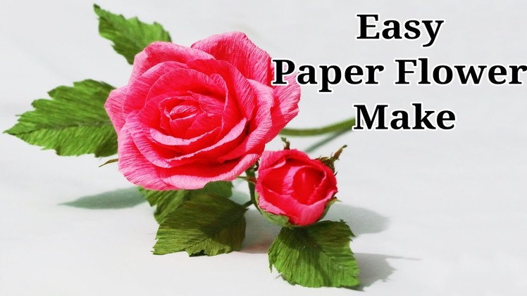 How To Make Rose Paper Flower-Craft Tutorial. সহজে গোলাপ ফুল তৈরি দেখুন।