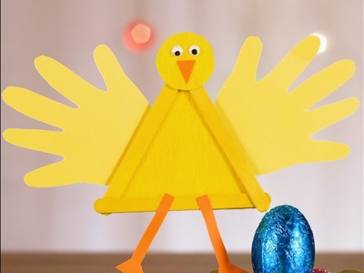 Make a handprint Easter chicken craft
