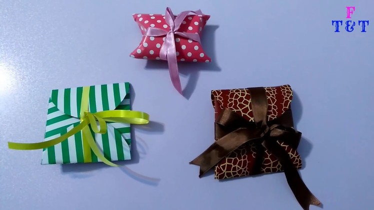 Making little Gift Box from Paper- DIY- Art and Craft- Kağıttan Küçük Hediye Paketi Yapımı