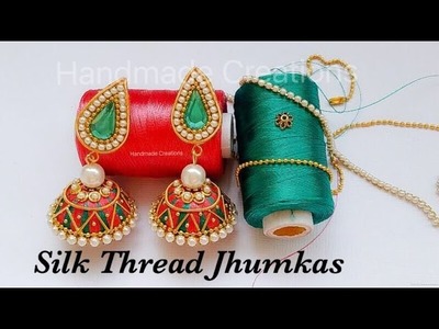 Making Silk Thread Jhumkas||DIY ||Silk Thread Earrings
