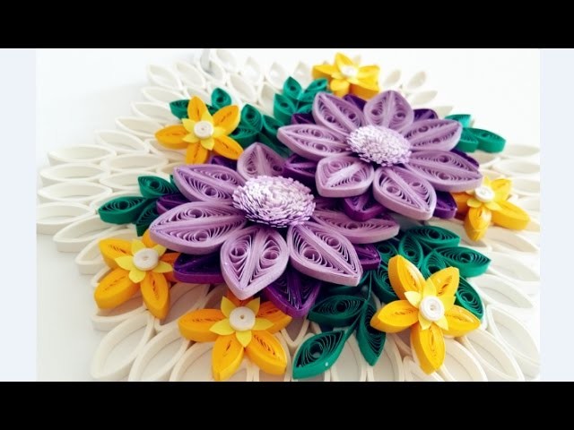 Paper Quilling Flower for Wall Hanging Decoration 17. DIY Wall Decoration.Paper Flower Art