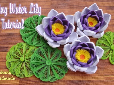 QUILLING WATER LILY  FLOWER TUTORIAL | DIY PAPER WATER LILY FLOWER TUTORIAL