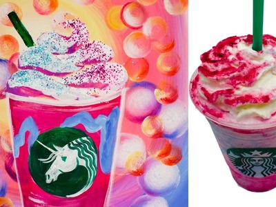 ???? ????  Starbucks Unicorn Frappuccino ???? ????  DIY Acrylic Painting tutorial