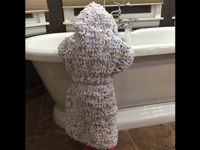 Toddler Bathrobe Size 2T.3T- Section 3: The Hood  (Free Crochet Pattern)