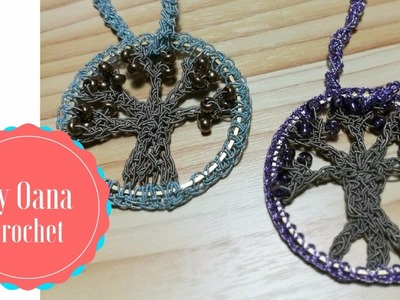 Tree of life crochet pendant by Oana