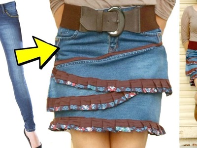 Turn your old Jeans into Skirt | Ruffle Skirt from Old Jeans